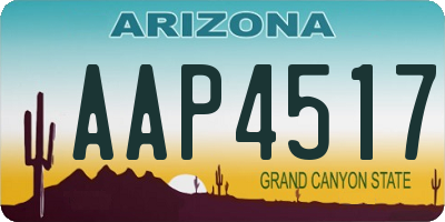 AZ license plate AAP4517