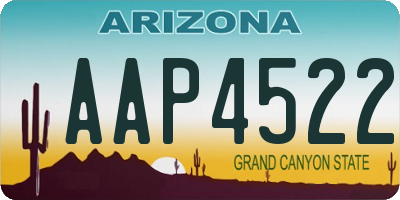 AZ license plate AAP4522