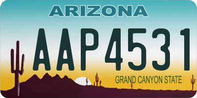 AZ license plate AAP4531