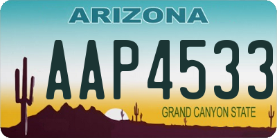 AZ license plate AAP4533
