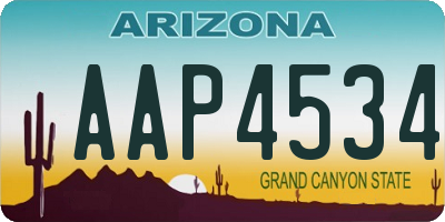 AZ license plate AAP4534
