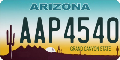 AZ license plate AAP4540