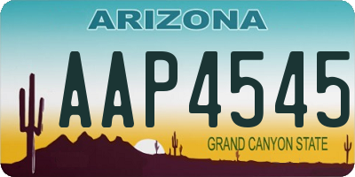 AZ license plate AAP4545