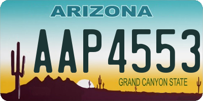 AZ license plate AAP4553