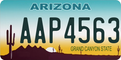 AZ license plate AAP4563