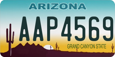 AZ license plate AAP4569