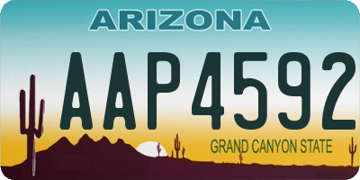 AZ license plate AAP4592
