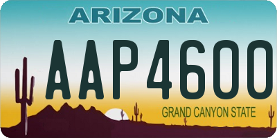 AZ license plate AAP4600