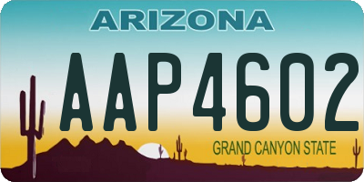 AZ license plate AAP4602