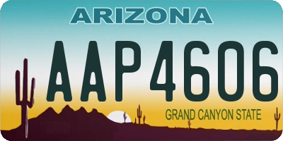 AZ license plate AAP4606