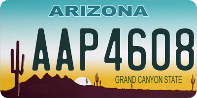 AZ license plate AAP4608