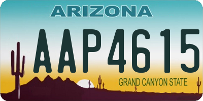 AZ license plate AAP4615