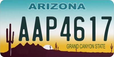 AZ license plate AAP4617