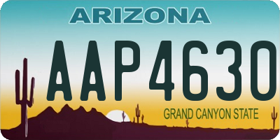 AZ license plate AAP4630