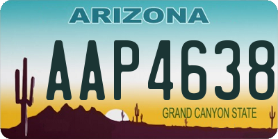 AZ license plate AAP4638
