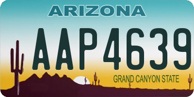AZ license plate AAP4639