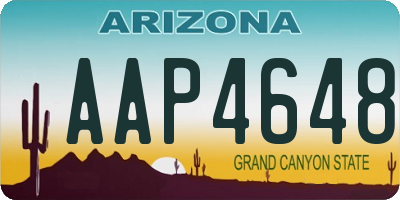 AZ license plate AAP4648