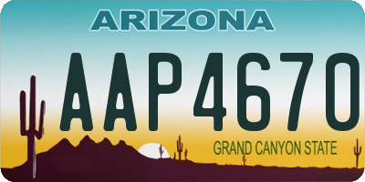 AZ license plate AAP4670