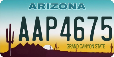 AZ license plate AAP4675