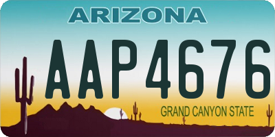 AZ license plate AAP4676