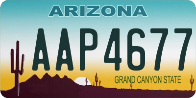 AZ license plate AAP4677