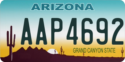 AZ license plate AAP4692