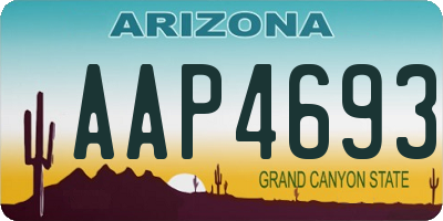 AZ license plate AAP4693