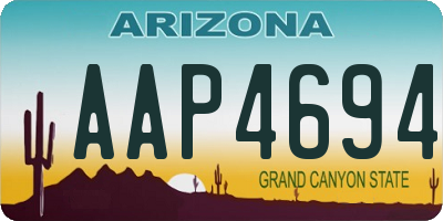 AZ license plate AAP4694