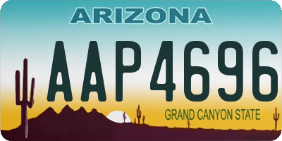 AZ license plate AAP4696