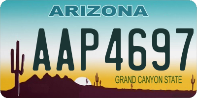 AZ license plate AAP4697