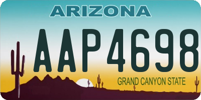AZ license plate AAP4698