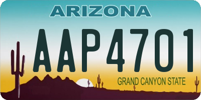 AZ license plate AAP4701