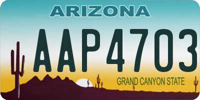 AZ license plate AAP4703