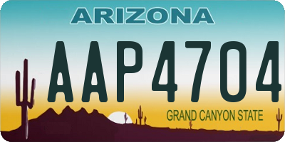 AZ license plate AAP4704
