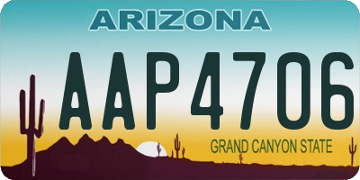 AZ license plate AAP4706