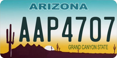 AZ license plate AAP4707