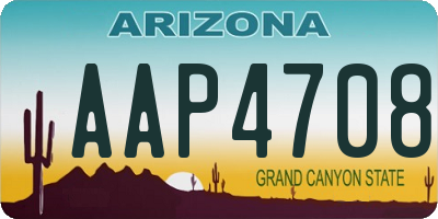 AZ license plate AAP4708