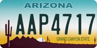 AZ license plate AAP4717
