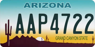 AZ license plate AAP4722