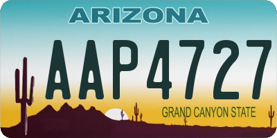AZ license plate AAP4727