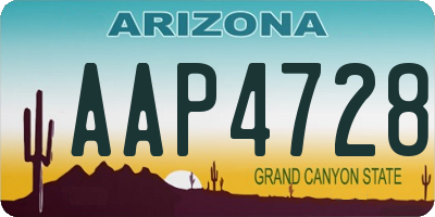 AZ license plate AAP4728