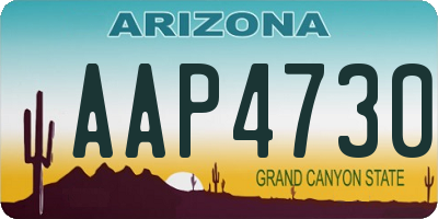 AZ license plate AAP4730