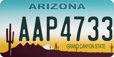 AZ license plate AAP4733