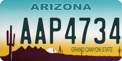 AZ license plate AAP4734
