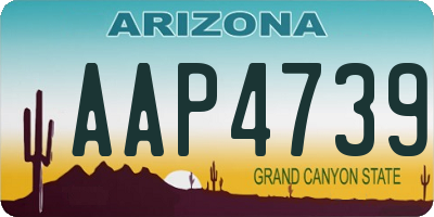 AZ license plate AAP4739