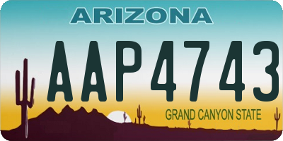 AZ license plate AAP4743