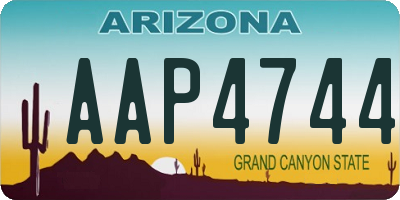 AZ license plate AAP4744