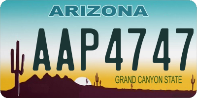 AZ license plate AAP4747