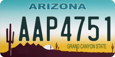 AZ license plate AAP4751