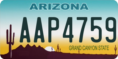 AZ license plate AAP4759